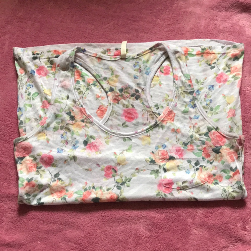 White floral tank